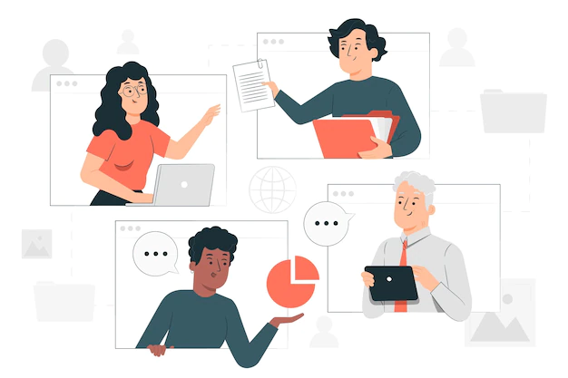 Free Vector | Remote meeting concept illustration