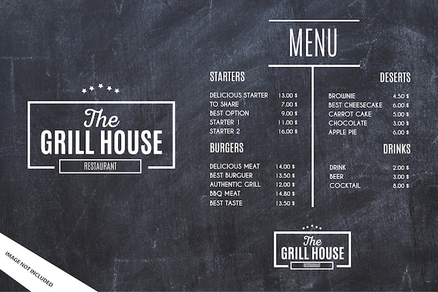 Free Vector | Restaurant menu template with grunge background