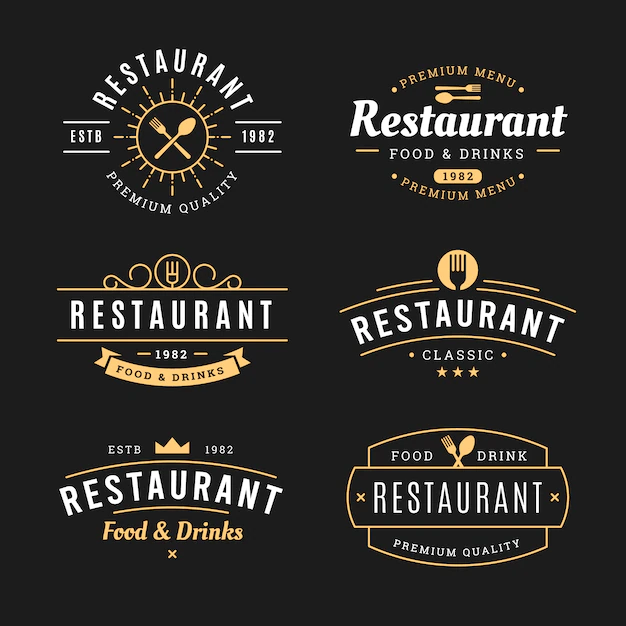 Free Vector | Restaurant vintage logo template collection