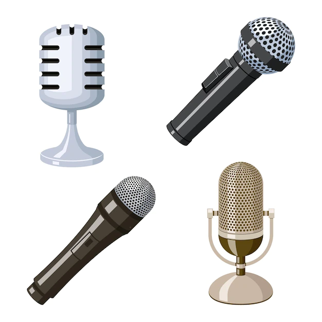 Free Vector | Retro and vintage microphone icons set.