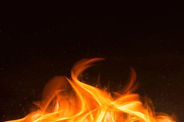 Free Vector | Retro orange fire flame border