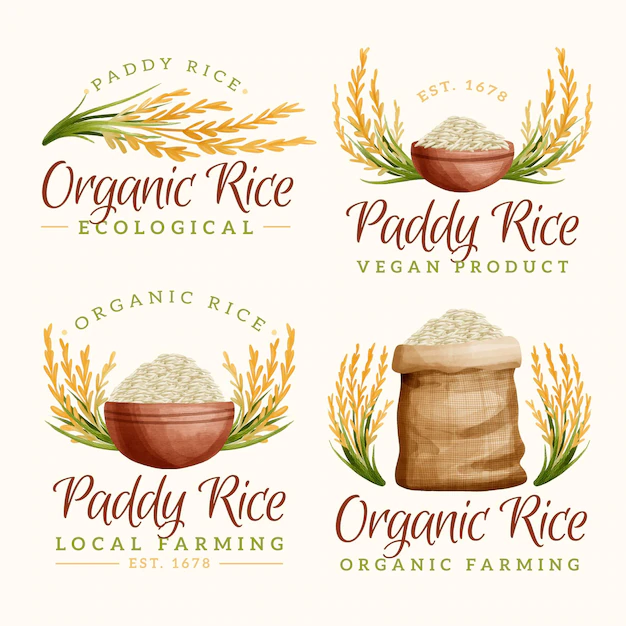 Free Vector | Rice logo collection
