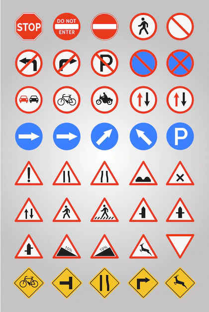 Free Vector | Road signs icon collection