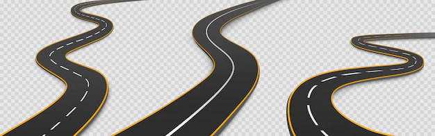 Free Vector | Road, winding highway isolated two lane pathway