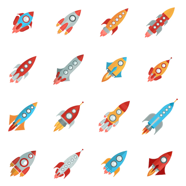 Free Vector | Rocket icons set