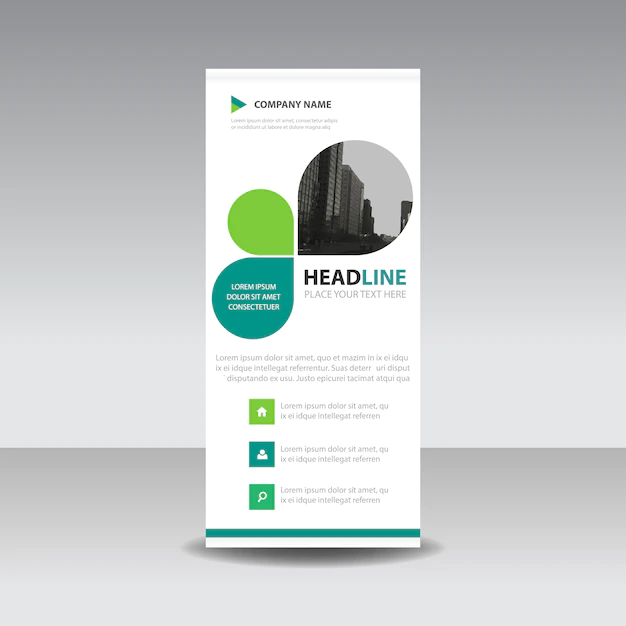 Free Vector | Roll up business template in leaf style
