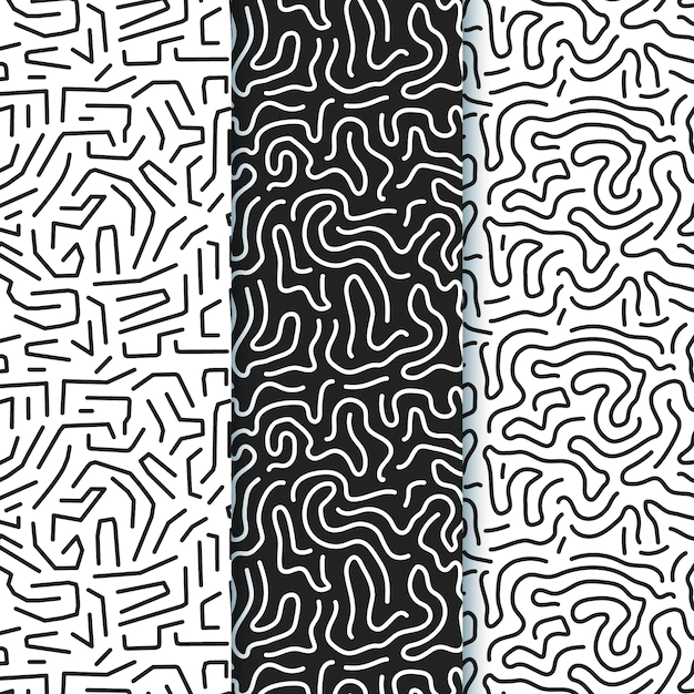 Free Vector | Rounded lines pattern collection