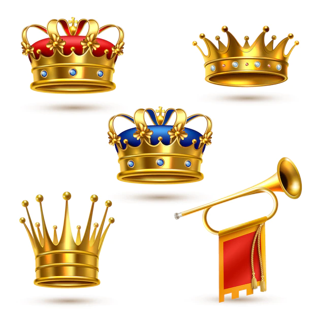 Free Vector | Royals crowns horn realistic collection