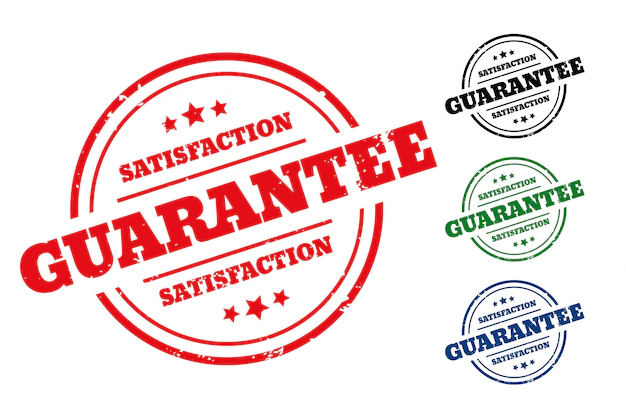 Free Vector | Satisfaction guarantee rubber stamp label set of four