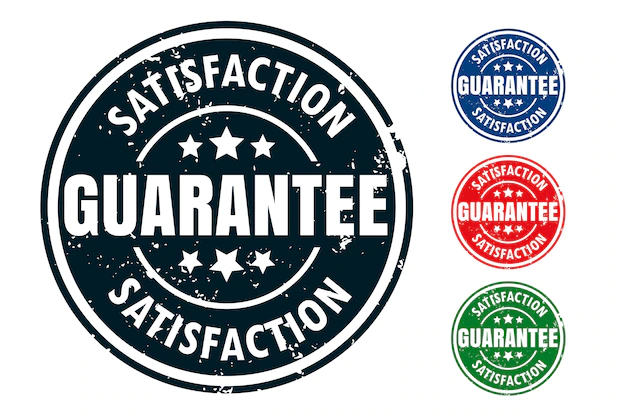 Free Vector | Satisfaction guarantee rubber stamp seal design set