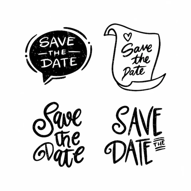 Free Vector | Save the date with cute designs collection