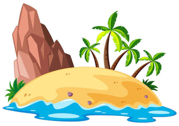 Free Vector | Scene with island in the sea