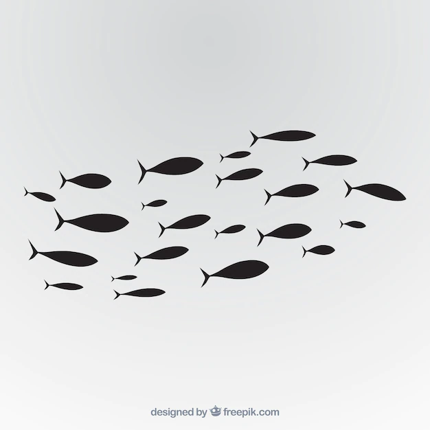 Free Vector | School of fishes background in hand drawn style