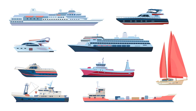 Free Vector | Sea and ocean transport set