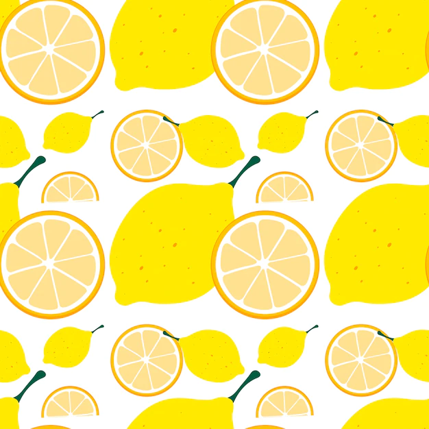 Free Vector | Seamless background with yellow lemon