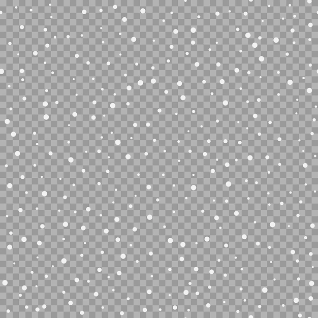 Free Vector | Seamless snowfall template isolated on transparent background snow falling pattern