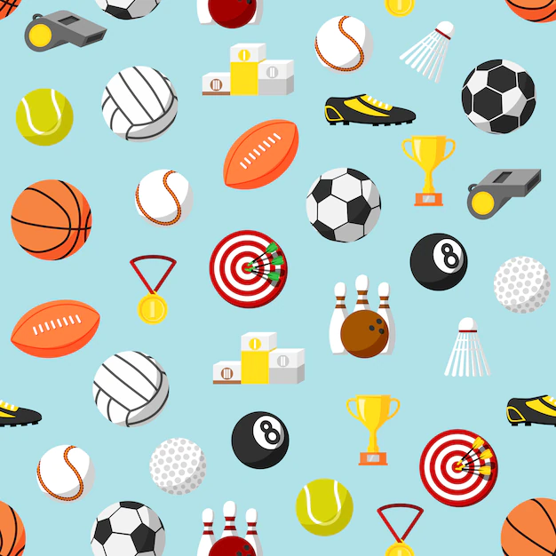 Free Vector | Seamless sports pattern background