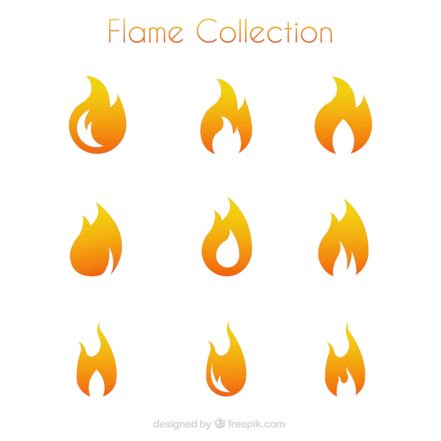 Free Vector | Selection of flames in minimalist style