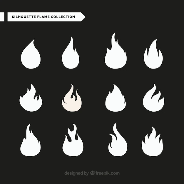Free Vector | Selection of great flame silhouettes