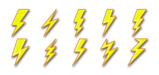 Free Vector | Set electricity storm