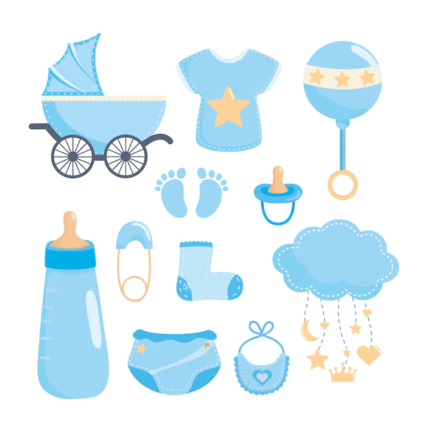 Free Vector | Set of baby shower elements