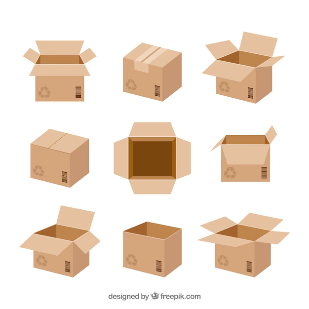 Free Vector | Set of cardboard boxes to shipping