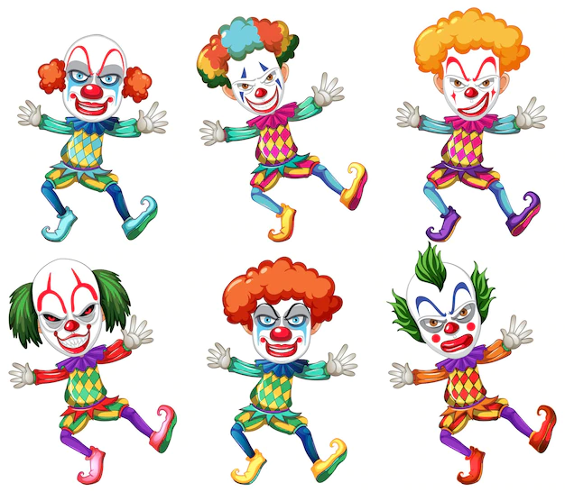 Free Vector | Set of clown cartoon character