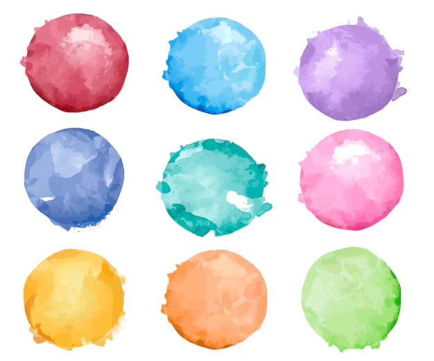 Free Vector | Set of colorful watercolor badge vector