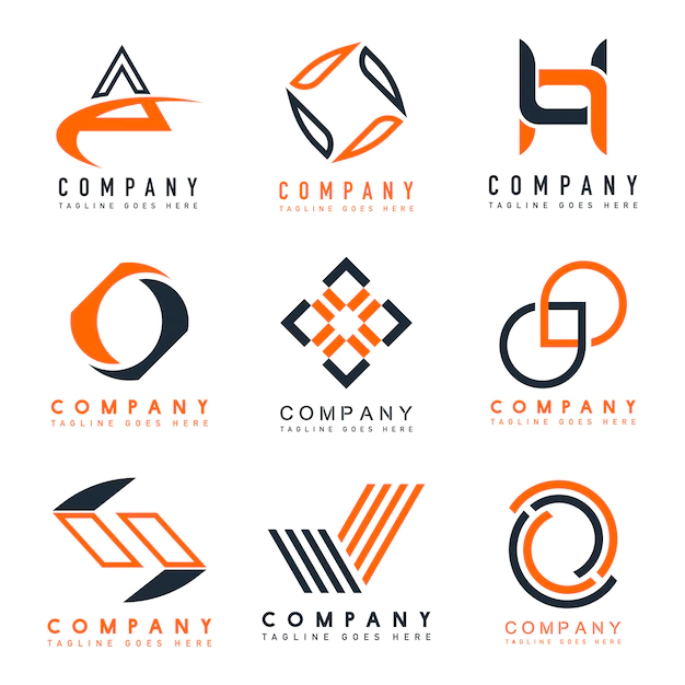 Free Vector | Set of company logo design ideas vector