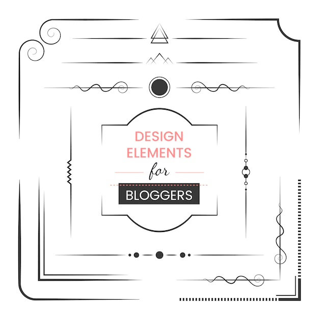 Free Vector | Set of design elements for bloggers vector