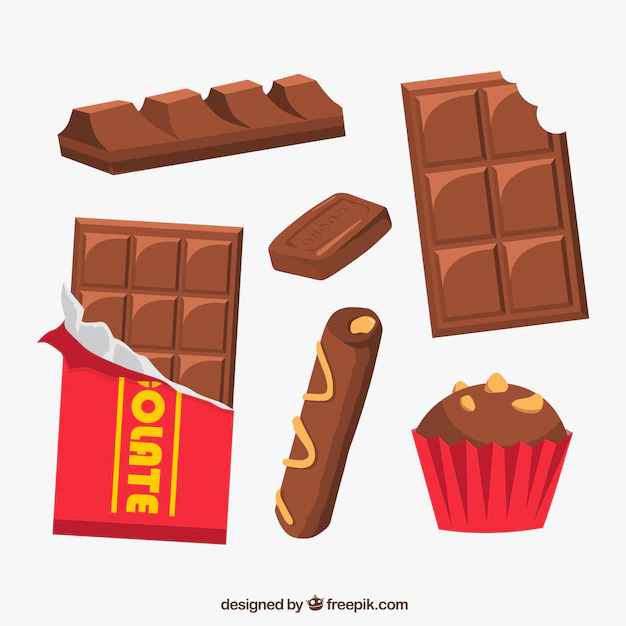 Free Vector | Set of different chocolate candies