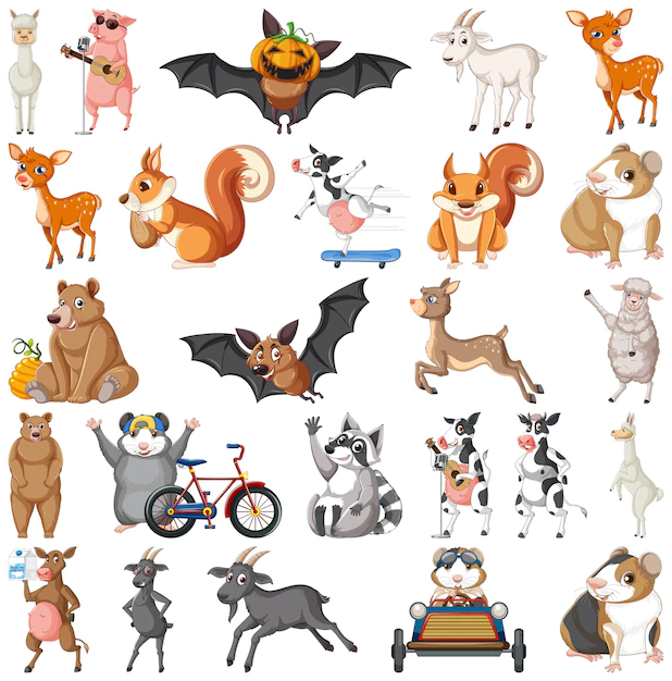 Free Vector | Set of different kids of animals