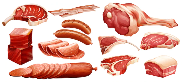 Free Vector | Set of different meats