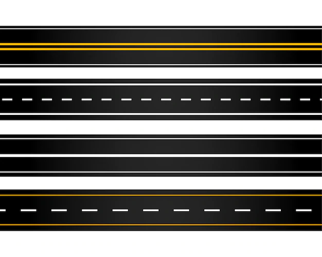 Free Vector | Set of different style roads