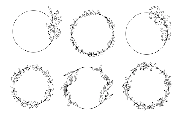 Free Vector | Set of elegant frames with leaves