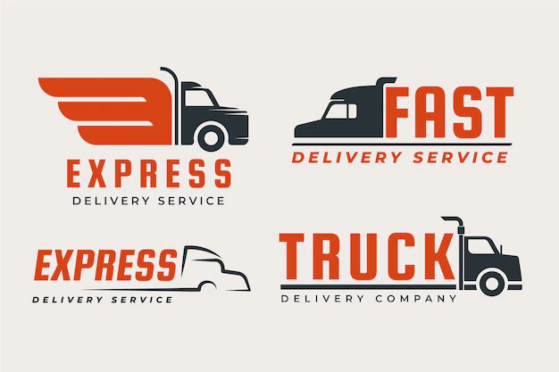 Free Vector | Set of flat design truck logos
