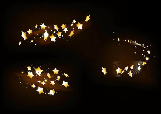 Free Vector | Set of gold bright beautiful stars light effect bright star
