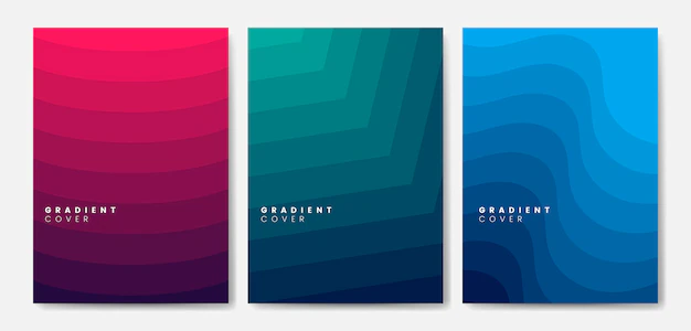 Free Vector | Set of gradient cover graphic designs