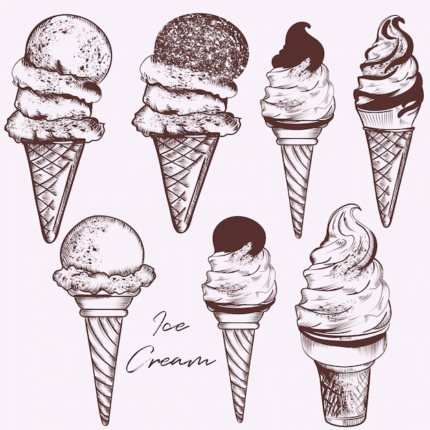 Free Vector | Set of hand drawn ice cream