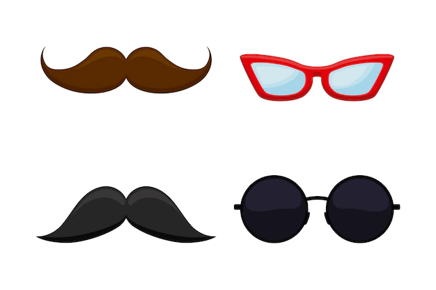 Free Vector | Set of hipster mustache with glasses