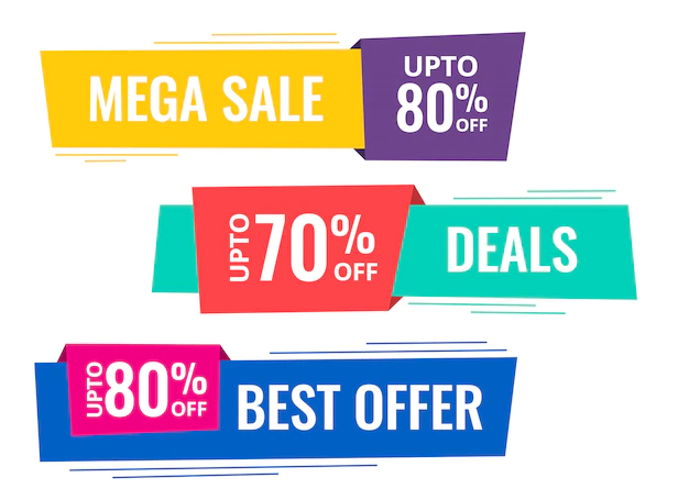 Free Vector | Set of horizontal sale banners