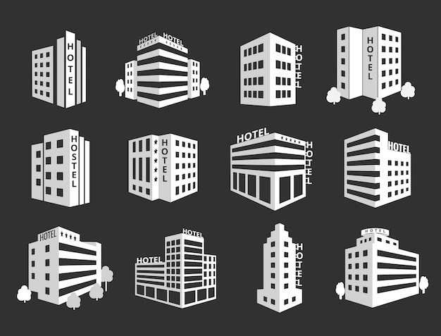 Free Vector | Set of hotels