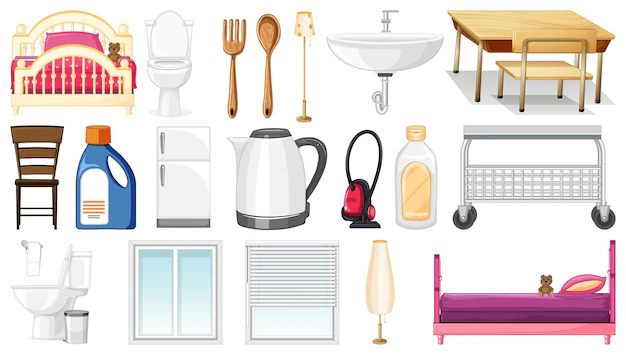 Free Vector | Set of household appliances