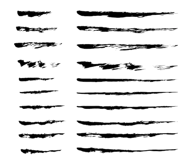 Free Vector | Set of ink brush strokes