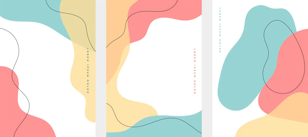 Free Vector | Set of minimalist hand drawn fluid shapes background