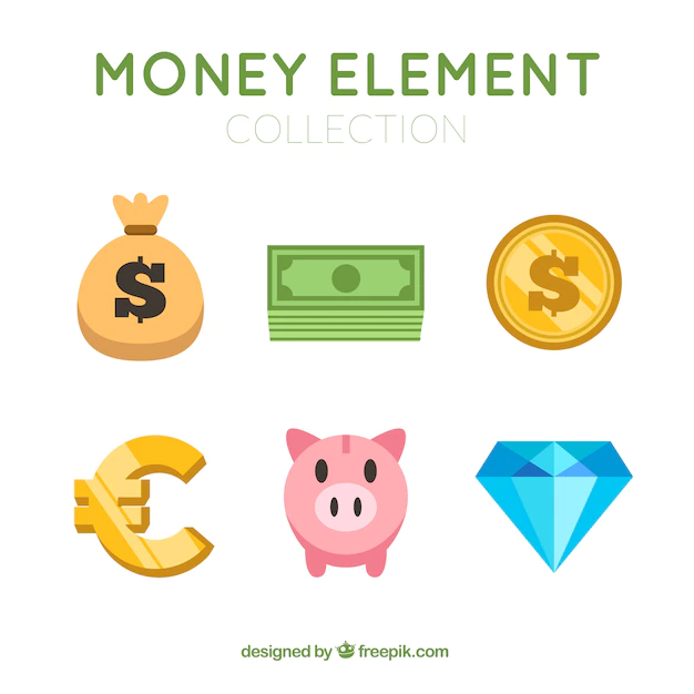 Free Vector | Set of money elements in flat design