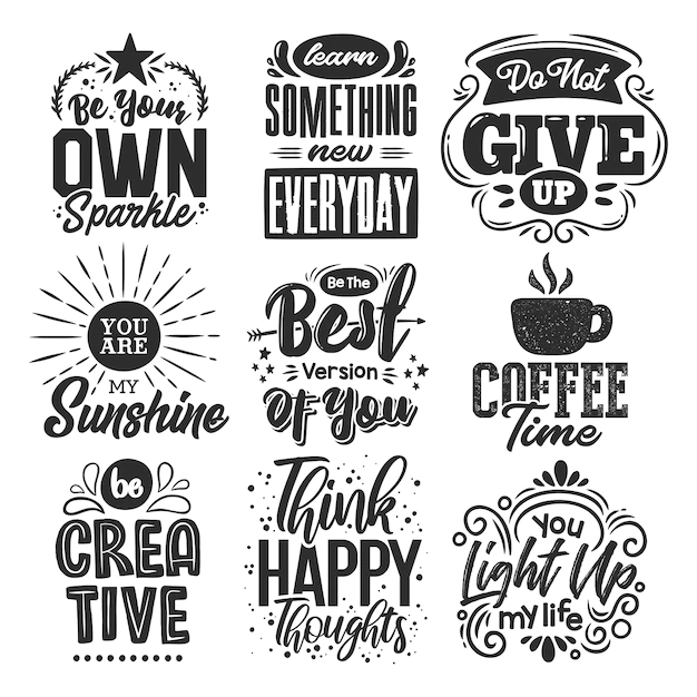 Free Vector | Set of motivational quotes