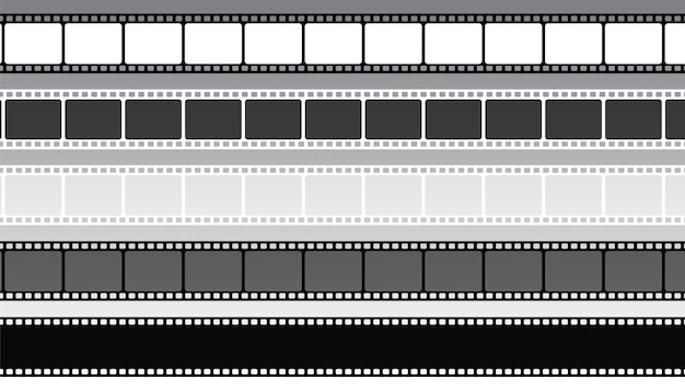 Free Vector | Set of movie film strips in different style
