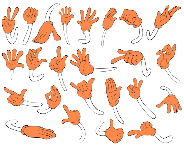 Free Vector | Set of orange hands