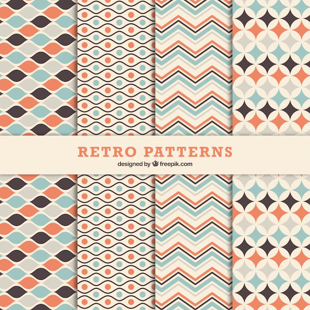 Free Vector | Set of ornamental decorative patterns in retro style